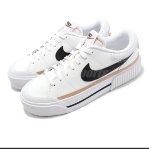 Nike Court Legacy Lift Women's Platform Black White Sneakers NWB 7.5